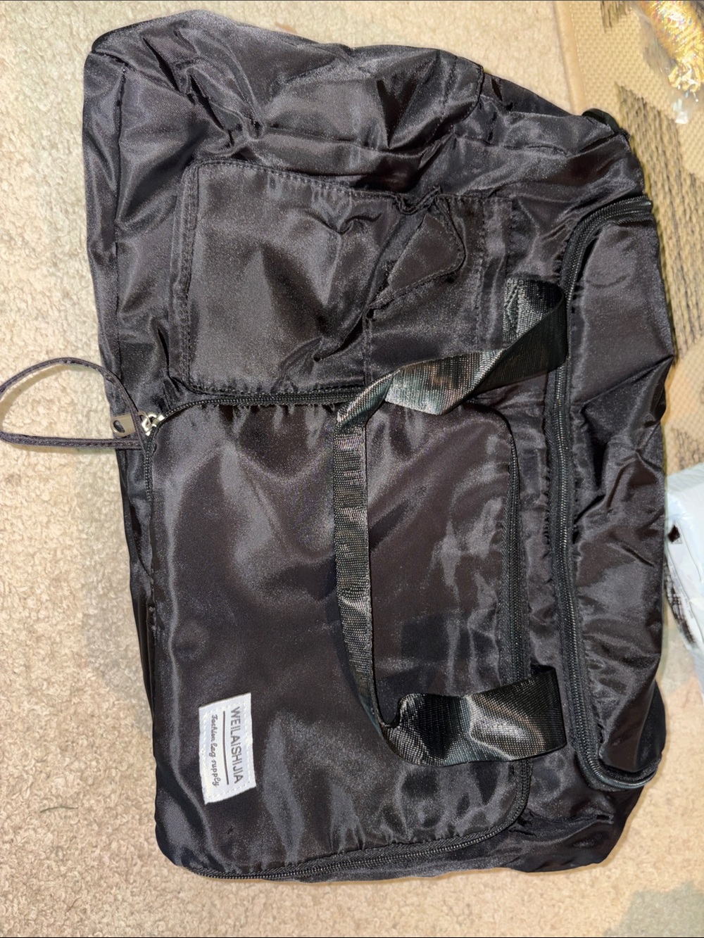 Men’s Black Duffel Bag- Lightweight Travel Carryall